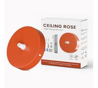 LEDSone Orange Ceiling Rose 100mm Single Outlet Side Entry Pendant Light Ceiling Plate Modern Decorative Metal Ceiling Mount with Concealed Wiring Easy Install for Hanging Pendant Lamps