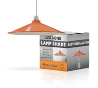 LEDSONE Orange Metal Lampshade 40cm Retro Disc Shape Easy fit Ceiling Pendant Light Shade for Living Rooms bedrooms Kitchen Dining Room Cafe Restaurant