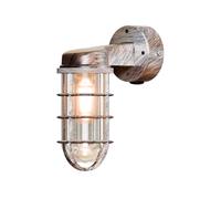 LEDSone Outdoor Wall Lights 19cm Waterproof Brushed Copper Metal cage Clear Glass E27 with Bulb Outside Motion lamp for Porch, Garden, Balcony, Hallway, Doorway