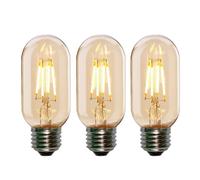 LEDSone Pack-3, LED T45 E27 Edison Light Bulb, 4W(40W