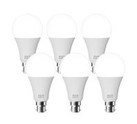 LEDSone Pack 6 | LED BC B22 A60 15W (Equivalent 100W) Cool White 6000K Light Bulb | Non-dimmable 1506lm Super Bright Bayonet Base GLS Energy Saving Bulb for Modern Home & Indoor Lighting