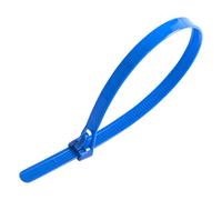 LEDSone Pack of 100, Blue Cable Ties, 200mm x 3.6mm Adjustable Nylon Zip Ties, 8" Multi-Purpose Releasable Plastic Tie Wraps, Secure Reusable for Tidy Wires Home Workshop and Garden