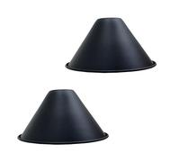 LEDSone Pack of 2 Black Cone Pendant Light Shade Industrial Retro Easy Fit 18cm Ceiling Lampshade for Bedroom Kitchen Dining Room Restaurant Cafe