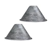 LEDSone Pack of 2 Brushed Silver Cone Pendant Light Shade Industrial Retro Easy Fit 18cm Ceiling Lampshade for Bedroom Kitchen Dining Room Restaurant Cafe