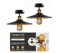 LEDSone Pack of 2 Vintage Semi Flush Mount Ceiling Lighting E27 Base