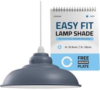 LEDSone Pendant Ceiling Light Shade, Retro Kitchen Ceiling Lights Vintage Metal Loft Bar Hanging Chandelier Lighting Rustic Lamp Shade (Curved-Green (Grey)