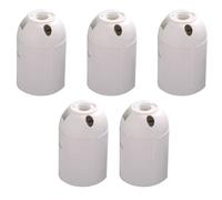LEDSONE Pendant Lamp Holder Plastic White 5 Pack E27 Screw Type Light Bulb Socket Heat Resistant Pendant Fitting for DIY Lighting Standard Edison Screw ES Base Ideal for Home, Office, Commercial Use