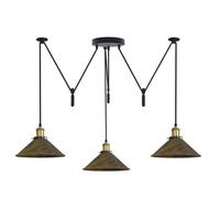Ledsone Pendant Light 3 Head Spider Design Modern E27 Hanging Lighting Brushed Brass For Cafe Bar Bulb Not Include