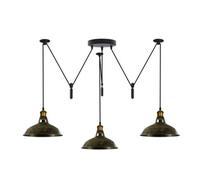 Ledsone Pendant Light 3 Head Spider Design Modern E27 Hanging Lighting Brushed Brass For Cafe Bar Bulb Not Include