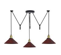 Ledsone Pendant Light 3 Head Spider Design Modern E27 Hanging Lighting Rustic Red For Cafe Bar Bulb Not Include