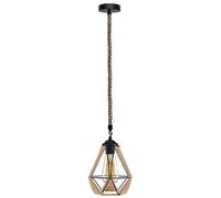 LEDSone Pendant Light Fitting with Shade 18cm Hemp Cage Pendant Light E27 Metal Wire Basket Light Industrial Ceiling Pendant Adjustable1m Rope Hanging Lights for Kitchen