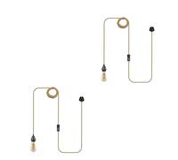 LEDSone Plug in Hanging Light Cord Kit - 4.5m Pendant Hemp Rope E27 Lamp Socket Lantern Bulb Cord with Plug, On/Off Switch for Vintage Farmhouse Lighting, 2 Pack