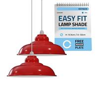 LEDSone Red Light Shade Ceiling - Modern 32cm Easy Fit Pendant Lampshade for Ceiling Lights, Bedroom Lights Ceiling Lamp Shades for Living Rooms, Hallways, and Lounges
