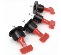 Ledsone Red Tile Leveling System Kit 100Pcs Wedge Spacers With Reusable Tile Wedges & Pliers For Floor And Wall Small
