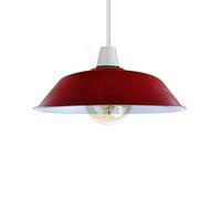 LEDSone Red Vintage Metal Pendant Lampshade 36cm Burgandy Easy Fit Ceiling Light Shade E27 Hanging Lamp Shade for Bedroom Living Room Kitchen