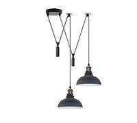 LEDSone Retro 2 Head Spider Light Ceiling Pendant Lamp Shade Metal 29cm Grey E27 Base Adjustable Hanging Industrial Fixture for Living Room Bedroom Cafe Hall Loft