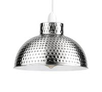 LEDSone Retro Ceiling Lampshade Metal Chrome 26cm Easy Fit with Reducer Ring Lightshade for Bedroom, Hallway, Office, Kitchen, Dining Room, Cafe, Restaurtant