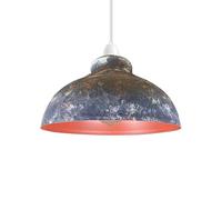 LEDSone Retro Ceiling Light Easy Fit-Pendant Metal-29cm Curvy lampshade-Modern Industrial Vintage Look Lamp Shade for Living Room (Army Cama)