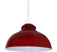 LEDSone Retro Ceiling Light Easy Fit Pendant Metal 29cm Curvy lampshade Modern Industrial Vintage Look Lamp Shade for Living Room, Dinning Room (Red)