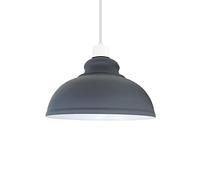 LEDSone Retro Ceiling Light Easy Fit Pendant Metal Shade, Modern Industrial Vintage Look Lamp Shade (Grey), LSCY29