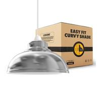 LEDSONE Retro Chrome Metal Ceiling Lampshade 29cm Easy Fit Modern Hanging Pendant Lightshade for Bedroom Dining Room Hallway Office Industrial Kitchen Restaurant Bar