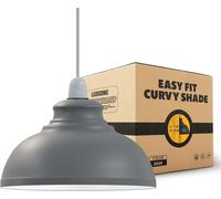 LEDSONE Retro Grey Metal Ceiling Lampshade 29cm Easy Fit Modern Hanging Pendant Lightshade for Bedroom Dining Room Hallway Office Industrial Kitchen Restaurant Bar