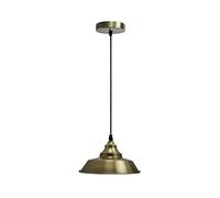 LEDSone Retro Industrial Ceiling Pendant Light Green Brass Metal Hanging Light Fixture, 22 cm Vintage Style Ceiling Lamp for Kitchen, Dining, Living Room & Bedroom Lighting