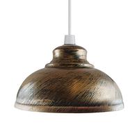 LEDSone Retro Industrial Light Shade Easy Fit 29cm Lampshade Curvy Shaped Metal Vintage Rustic Light Shade for Kitchen Living Room (Brushed Copper)