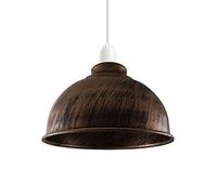 LEDSone Retro Industrial Light Shade, Rustic Vintage Metal Ceiling Lamp Shades Repalcement E27 B22 Pendant Lights Wall Lamps, Small Bulb Guards -Reducer Plate (Brushed Copper 21cm), (LS21)