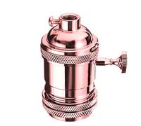 LEDSone Retro Lamp Bulb Holder E27, Vintage Bulb Socket Edison Lamp Holder E26/E27 with On/Off Switch Light Fitting Parts, Light Socket for DIY Pendant Light, Wall Light - Rose Gold