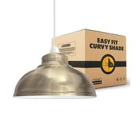 LEDSONE Retro Metal Green Brass Ceiling Lampshade 29cm Easy Fit Modern Hanging Pendant Lightshade for Bedroom Dining Room Hallway Office Industrial Kitchen Restaurant Bar