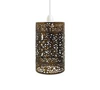 LEDSONE Retro Metal Wire cage-Ceiling Light Brushed Copper Drum Shaped 24cm Easy fit Lampshades for Pendant Lamp for Kitchen Living Room