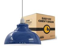 LEDSONE Retro Navy Blue Metal Ceiling Lampshade 29cm Easy Fit Modern Hanging Pendant Lightshade for Bedroom Dining Room Hallway Office Industrial Kitchen Restaurant Bar