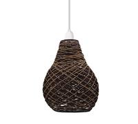 Ledsone Retro Rattan Lampshade Easy Fit E27, Industrial Ceiling Light Shade