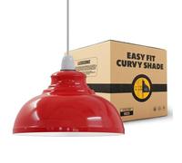 LEDSONE Retro Red Metal Ceiling Lampshade 29cm Easy Fit Modern Hanging Pendant Lightshade for Bedroom Dining Room Hallway Office Industrial Kitchen Restaurant Bar