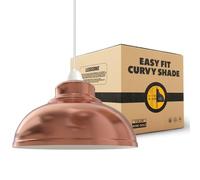 LEDSONE Retro Rose Gold Metal Ceiling Lampshade 29cm Easy Fit Modern Hanging Pendant Lightshade for Bedroom Dining Room Hallway Office Industrial Kitchen Restaurant Bar