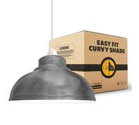 LEDSONE Retro Satin Nickel Metal Ceiling Lampshade 29cm Easy Fit Modern Hanging Pendant Lightshade for Bedroom Dining Room Hallway Office Industrial Kitchen Restaurant Bar