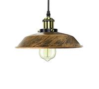 LEDSone Retro Style Ceiling Light Shades Vintage Industrial Shades, Rustic Metal Curved 36cm Large Easy Fit Modern Look Shades for Pendant Lighting Bedroom, Kitchen, Office ((Brushed Copper)
