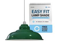 LEDSone Retro Style Green 32cm Metal Ceiling Lampshade Replacement for Pendant Light Easy Fit Curvy Lamp Fitting with Reducer Ring in Home Décor, Living Room and Indoor Improvement