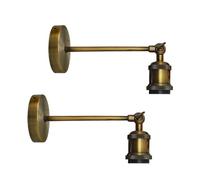 LEDSone Retro Wall Lamp - Industrial Edison Wall Sconce with Adjustable Arm, Antique Brass Finish, Perfect for Bar, Restaurant, Home Decor (2 Pack Yellow Brass)