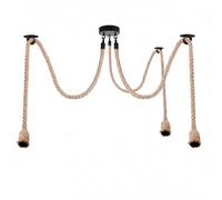 LEDSone Vintage Retro Industrial Hanging Hemp Rope Pendant Light Retro Ceiling Fitting with E27 Holder for Pub, Bar, Restaurants (3 Way Style I)