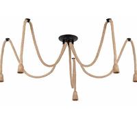 LEDSone Rope Pendant Light Fitting 5 Head DIY Spider Lights Ceiling Rustic Hemp Rope Hanging Light, Kitchen Hanging Ceiling Lights Fitting, Loft Lighting for Cafe Dining Restaurant Bar Hall