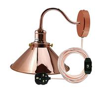 LEDSone Rose Gold Plug in Wall Light for Bedroom E27 - Modern Plug in Wall Lamp with Plug - Indoor Wall Sconce Light with Switch - Wall Lights for Living Room Kitchen