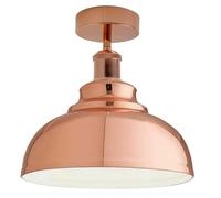 LEDSone Semi Flush Mount Ceiling Light E27 Base Modern Vintage Light for Kitchen Bedroom Hallway, Easy Installation, Ceiling Fitting in Rose Gold