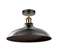 LEDSone Industrial Semi Flush Mount Ceiling Lights Fixture Metal Dome Shade Ceiling Pendant Light Fitting for Living Room Kitchen Hallway