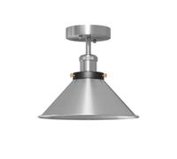 LEDSone Semi-Flush Mount Vintage Industrial-Ceiling Light Industrial Metal 22cm Lampshade Ceiling Light Mini Pendant Lighting for Farmhouse Porch Kitchen Bathroom (Satin Nickel)