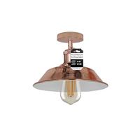 LEDSone Semi Flush Mount Vintage Industrial Ceiling Light Industrial Metal 22cm Lampshade Mini Pendant Lighting for Farmhouse Porch Kitchen