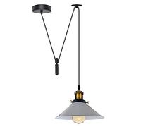 LEDSone Single Head Ceiling Pendant Spider Light, Metal Light Shade, Adjustable 195cm Cord, Vintage Edison E27 Bulb Base, Industrial Retro Lighting, Island Lamp (White)