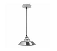 Ledsone Single Head Pendant Light 22Cm Chrome E27 Adjustable Modern Retro Ceiling Light For Home Office Cafe And Restaurant