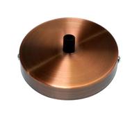 LEDSone Single Outlet Copper Colour Ceiling Rose Perfect for Fabric Flex Cable, 120mm Metal Ceiling Light Fitting Plate with Accessories for Ceiling and Wall Lamp. (1 Outlet)